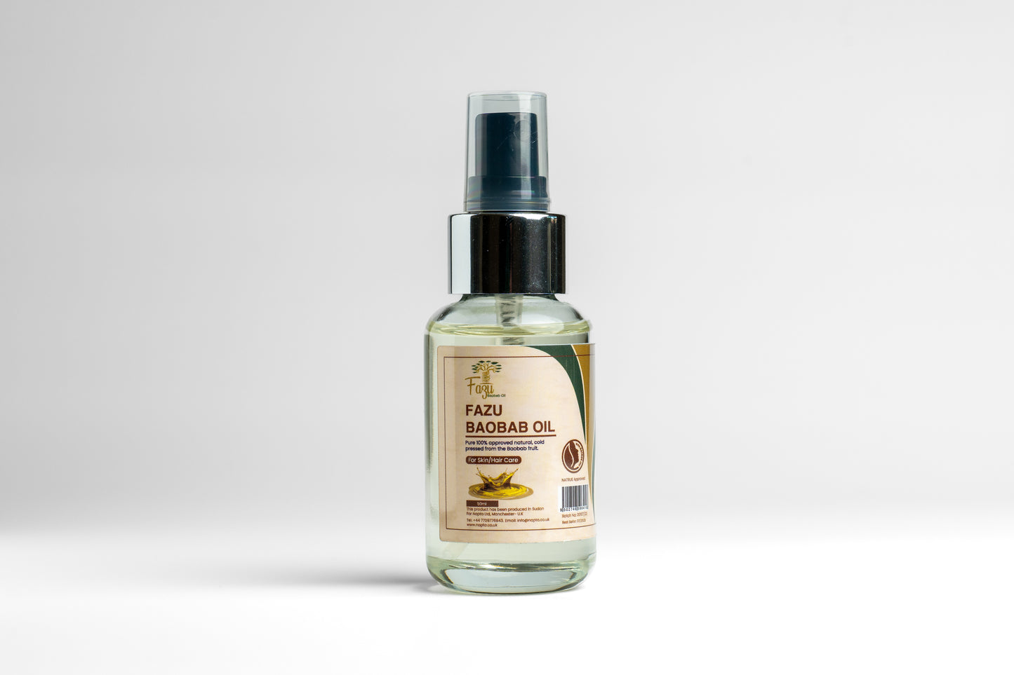 Fazu Baobaab Seed Oil Pure 100% Certified Natural | Cold Pressed For Skin & Hair care