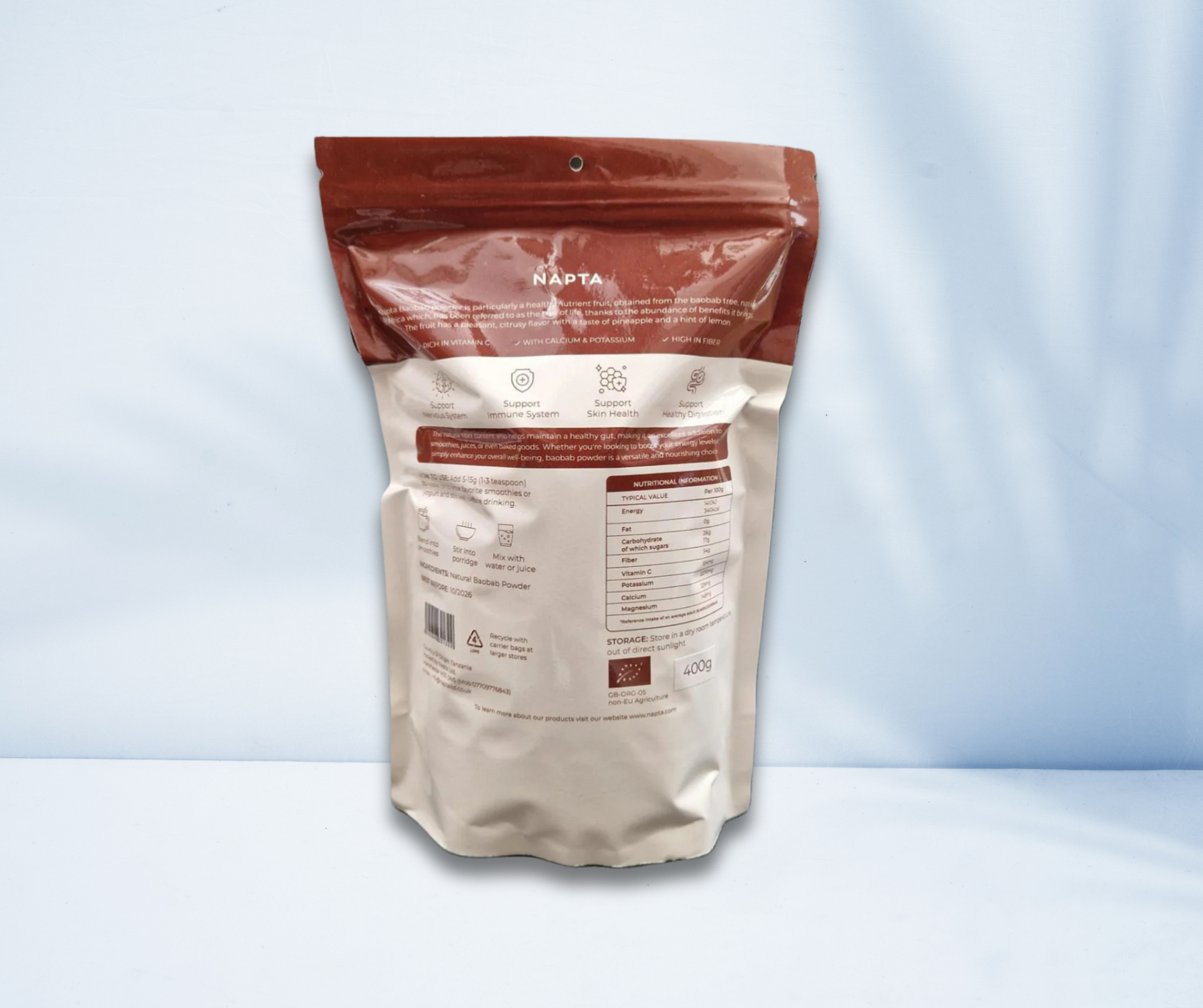 Napta Baobab Powder| Pure 100 % Natural Super fruit | Certified & Wild Harvested - NAPTA